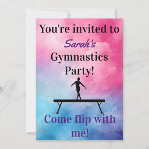 Invitación de cumpleaños de gimnasia   Fiesta de g