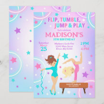 Invitación de cumpleaños de gimnasia Fiesta de gim