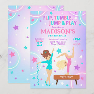 Invitación de cumpleaños de gimnasia Fiesta de gim