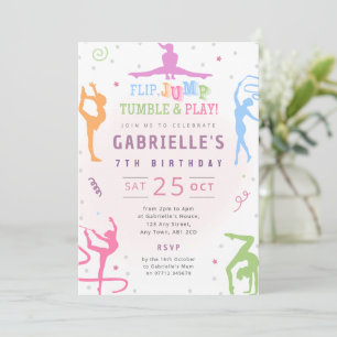 Invitación de cumpleaños de gimnasia Gimnasio de t
