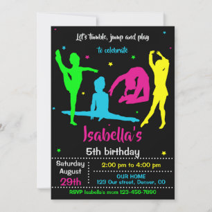 Invitación de cumpleaños de gimnasia Invitación de