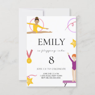 Invitación de cumpleaños de gimnasia para niños