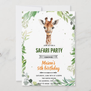Invitación de cumpleaños de Giraffe ducha