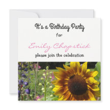Invitación de cumpleaños de girasol