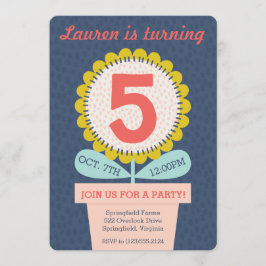 Invitación de cumpleaños de girasol de cualquier e