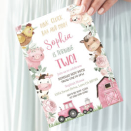 Invitación de cumpleaños de Girl Farm, descarga in
