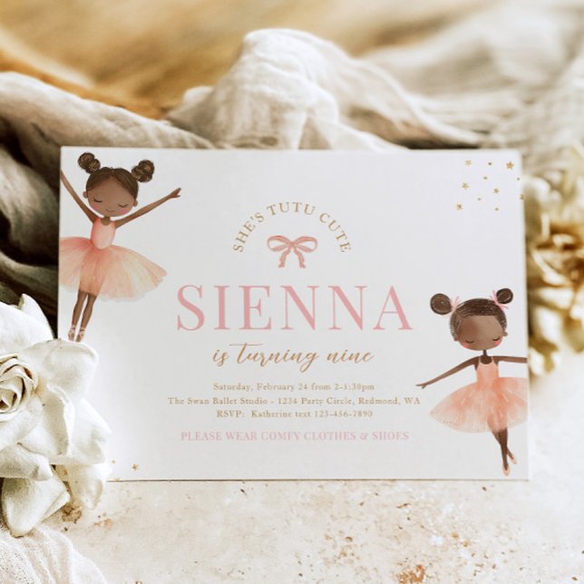 Invitación de cumpleaños de Girly Ballerina (Subido por el creador)