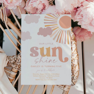 Invitación de cumpleaños de Girly Little Sunshine