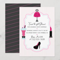 Invitación de cumpleaños de Glam Fashion Diva