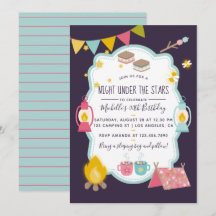 Invitación de cumpleaños de Glamping
