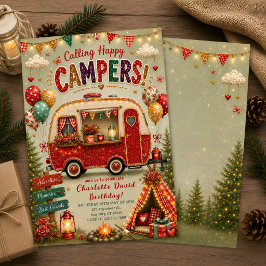 Invitación de cumpleaños de Glamping de lujo