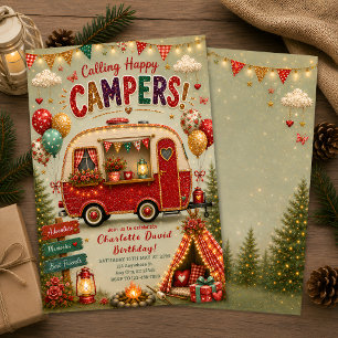 Invitación de cumpleaños de Glamping de lujo