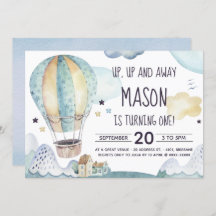 Invitación de cumpleaños de globo aerostático