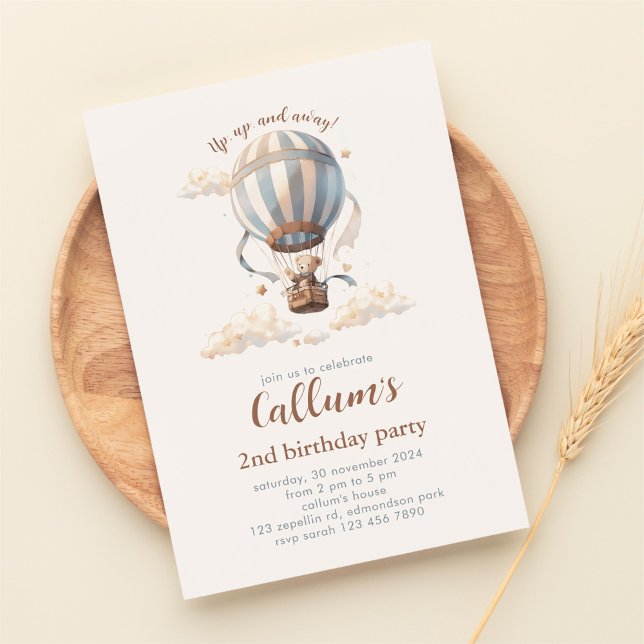 Invitación de cumpleaños de globo aerostático (Subido por el creador)