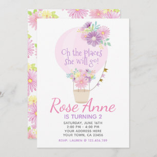 Invitación de cumpleaños de globo aerostático