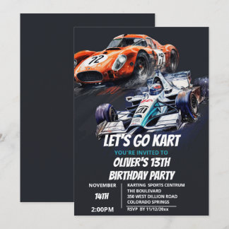 Invitación de cumpleaños de Go Kart