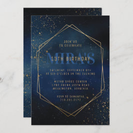Invitación de cumpleaños de Golden Galaxy