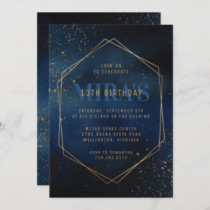 Invitación de cumpleaños de Golden Galaxy