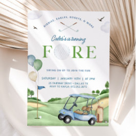 Invitación de cumpleaños de golf, 4ª fiesta de cum