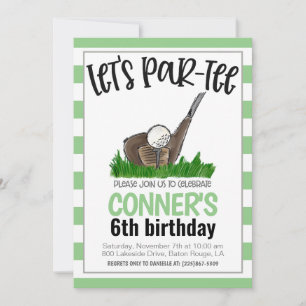 Invitación de cumpleaños de Golf Let's Par-tee