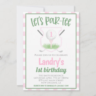 Invitación de cumpleaños de golf Let's Par-tee
