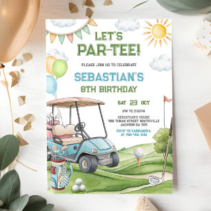 Invitación de cumpleaños de golf Let's Par Tee
