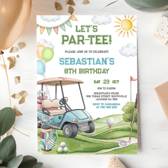 Invitación de cumpleaños de golf Let's Par Tee (Subido por el creador)