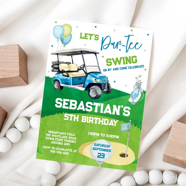 Invitación de cumpleaños de golf Let's Par Tee (Subido por el creador)