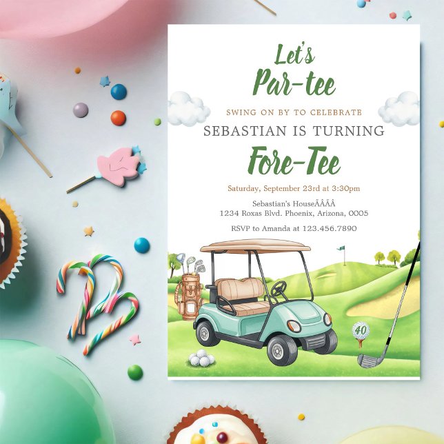 Invitación de cumpleaños de golf Let's Par Tee (Subido por el creador)