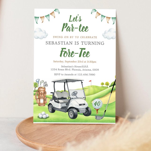 Invitación de cumpleaños de golf Let's Par Tee (Subido por el creador)