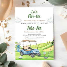 Invitación de cumpleaños de golf Let's Par Tee
