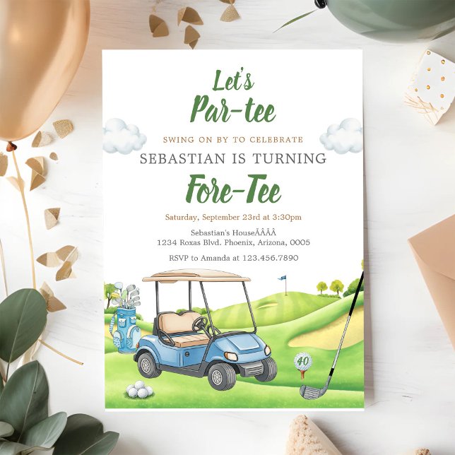 Invitación de cumpleaños de golf Let's Par Tee (Subido por el creador)