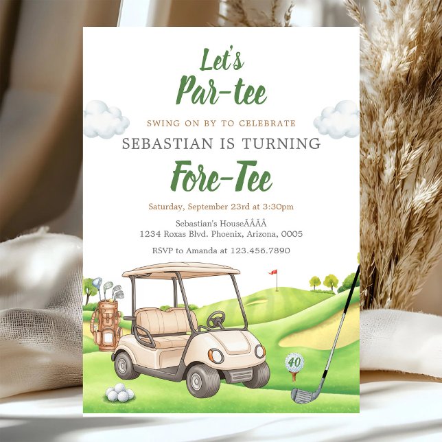 Invitación de cumpleaños de golf Let's Par Tee (Subido por el creador)