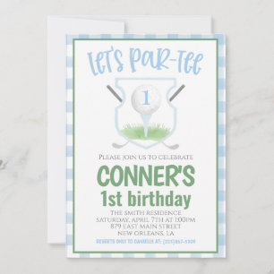 Invitación de cumpleaños de golf Let's Par-tee