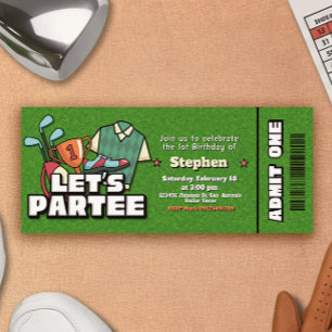 Invitación de cumpleaños de golf - Lets Partee