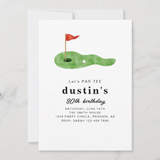 Invitación de cumpleaños de golf moderno