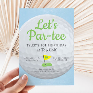Invitación de cumpleaños de golf Par-tee