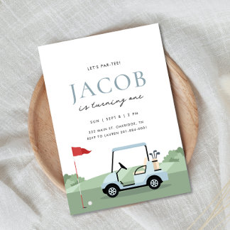 Invitación de cumpleaños de golf Par-tee