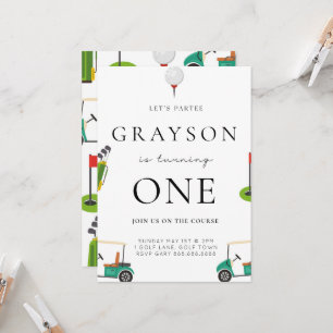 Invitación de cumpleaños de golf Par Tee