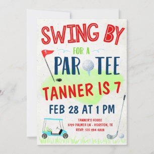 Invitación de cumpleaños de golf para niños