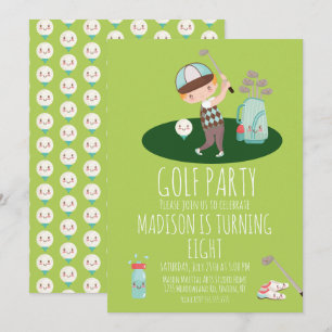 Invitación de cumpleaños de golf para niños