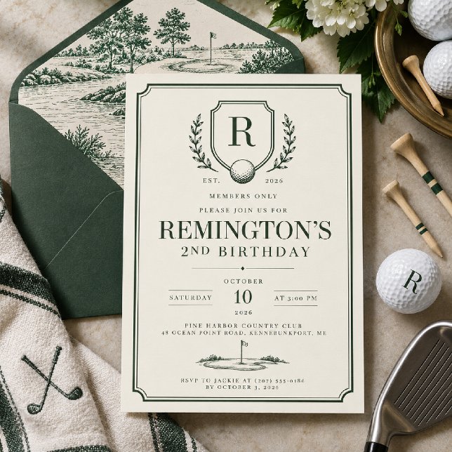 Invitación de cumpleaños de golf vintage (Subido por el creador)