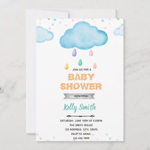invitación de cumpleaños de gotas de lluvia
