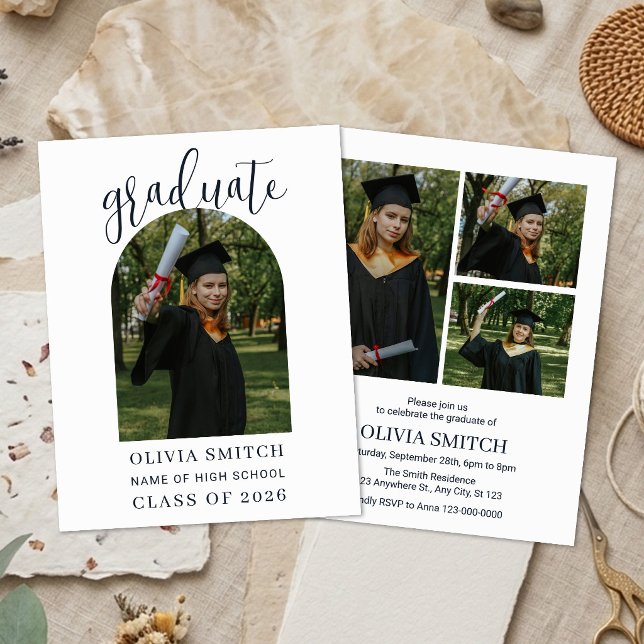 Invitación de cumpleaños de graduación con foto de (Subido por el creador)