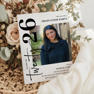 Invitación de cumpleaños de graduación con foto el