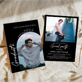 Invitación de cumpleaños de graduación con foto mo