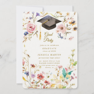 Invitación de Cumpleaños de Graduación con Sombrer