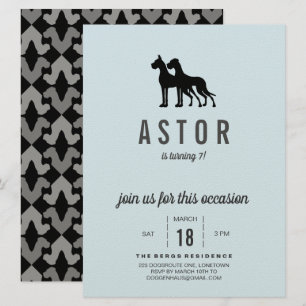 Invitación de cumpleaños de Gran Danés