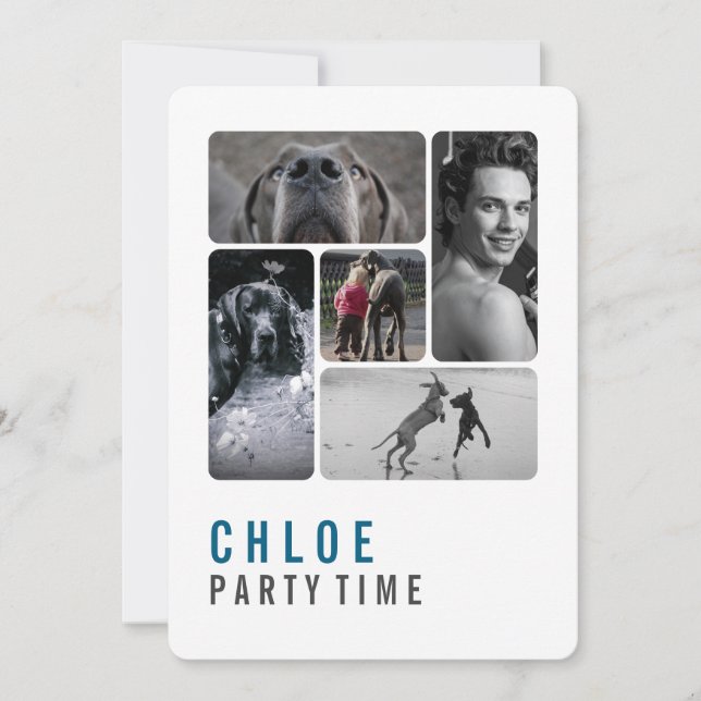 Invitación de cumpleaños de Gran Danés (Anverso)