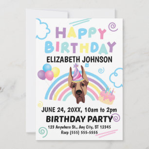 Invitación de cumpleaños de Gran Danés
